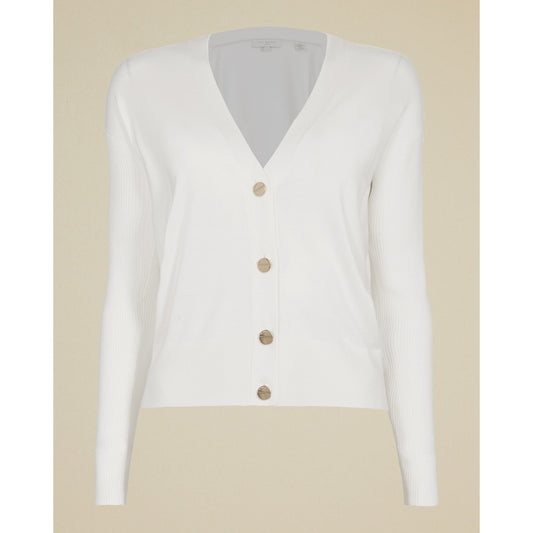 Women Aubreiy-Knitted Button Down Cardigan - Ivory
