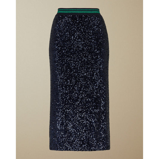 Women Anisa-Sequin Skirt With Elastic Wasitband - Dark-Blue