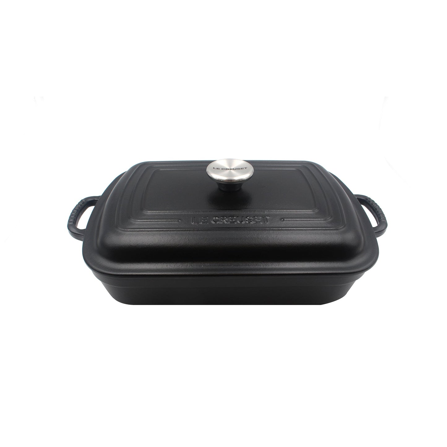Shallow Rectangular Cocotte 29cm - Matte Black Ss Knob