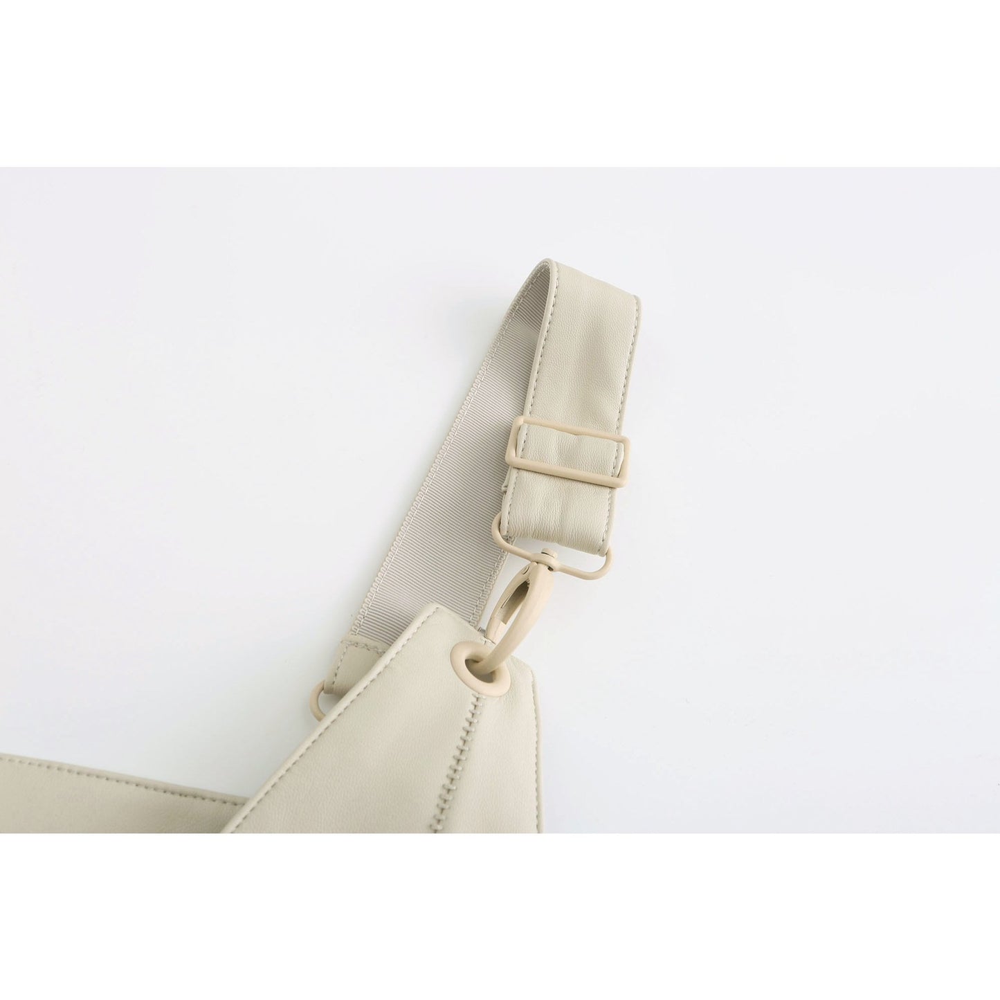 Women Faux Leather Mini Dress - Beige