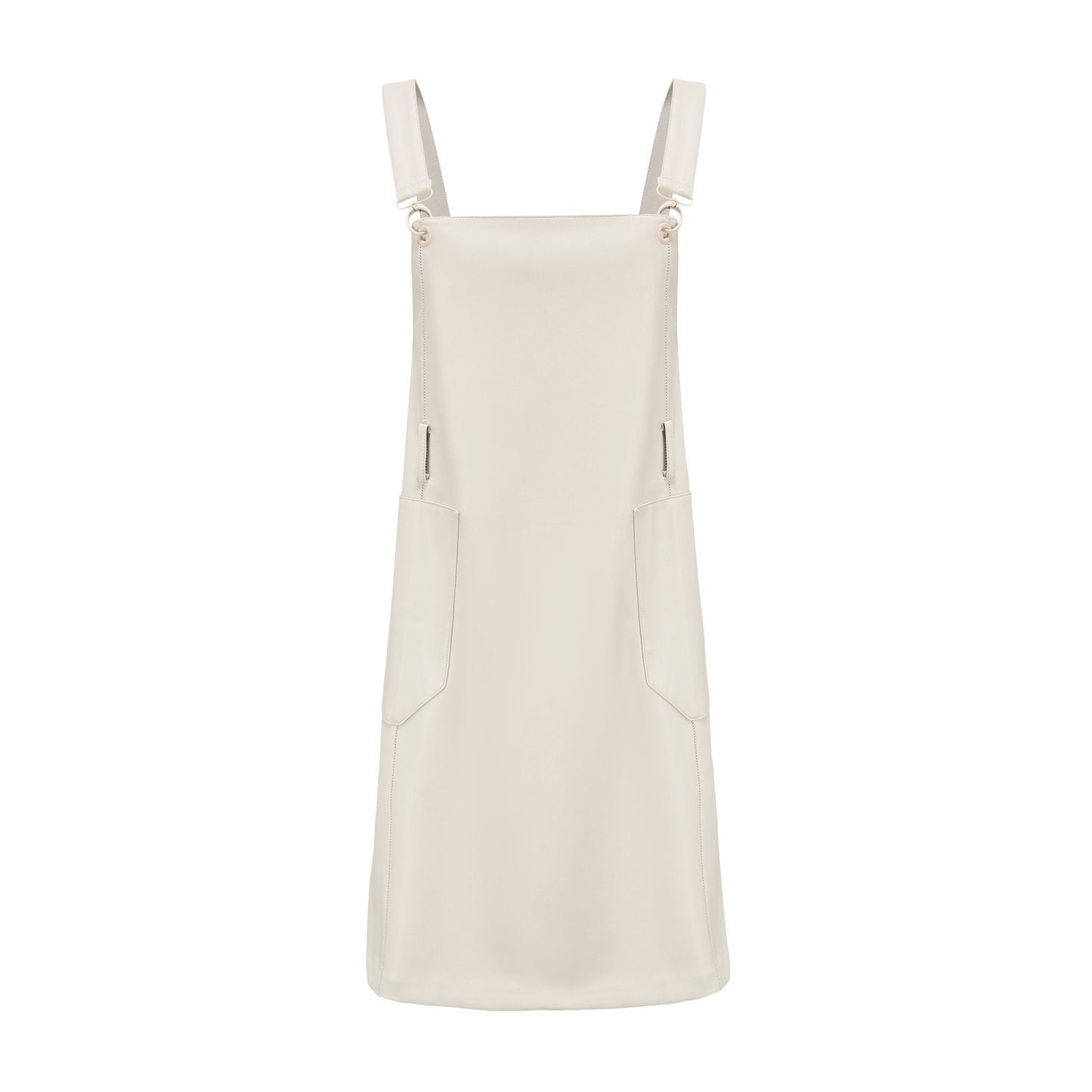 Women Faux Leather Mini Dress - Beige