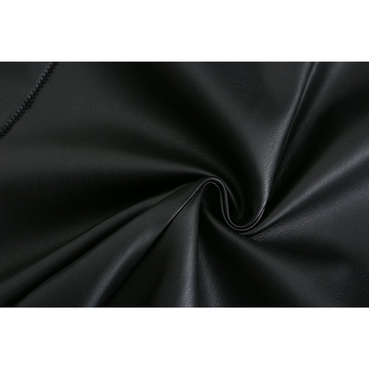 Women Faux Leather Mini Dress - Black