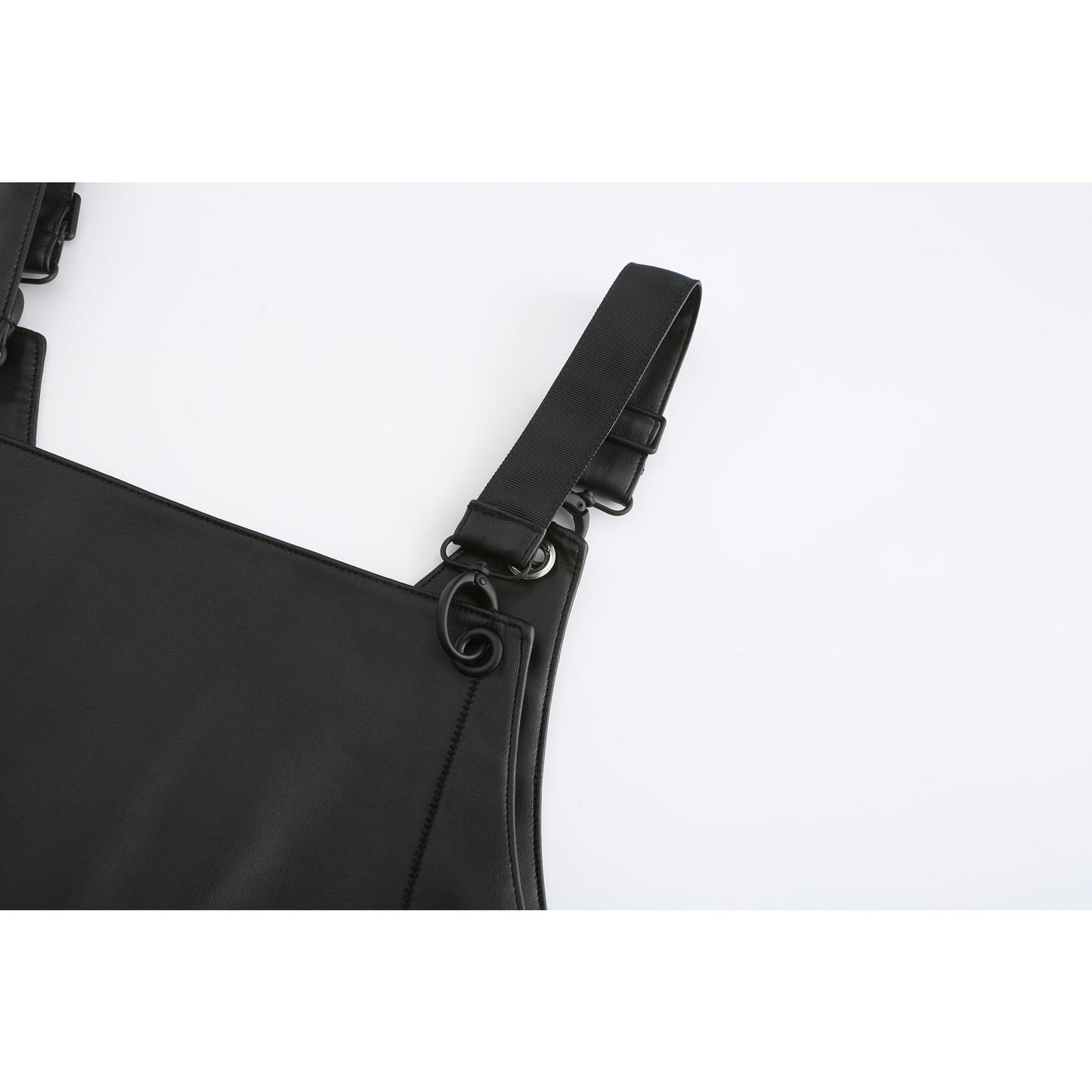 Women Faux Leather Mini Dress - Black