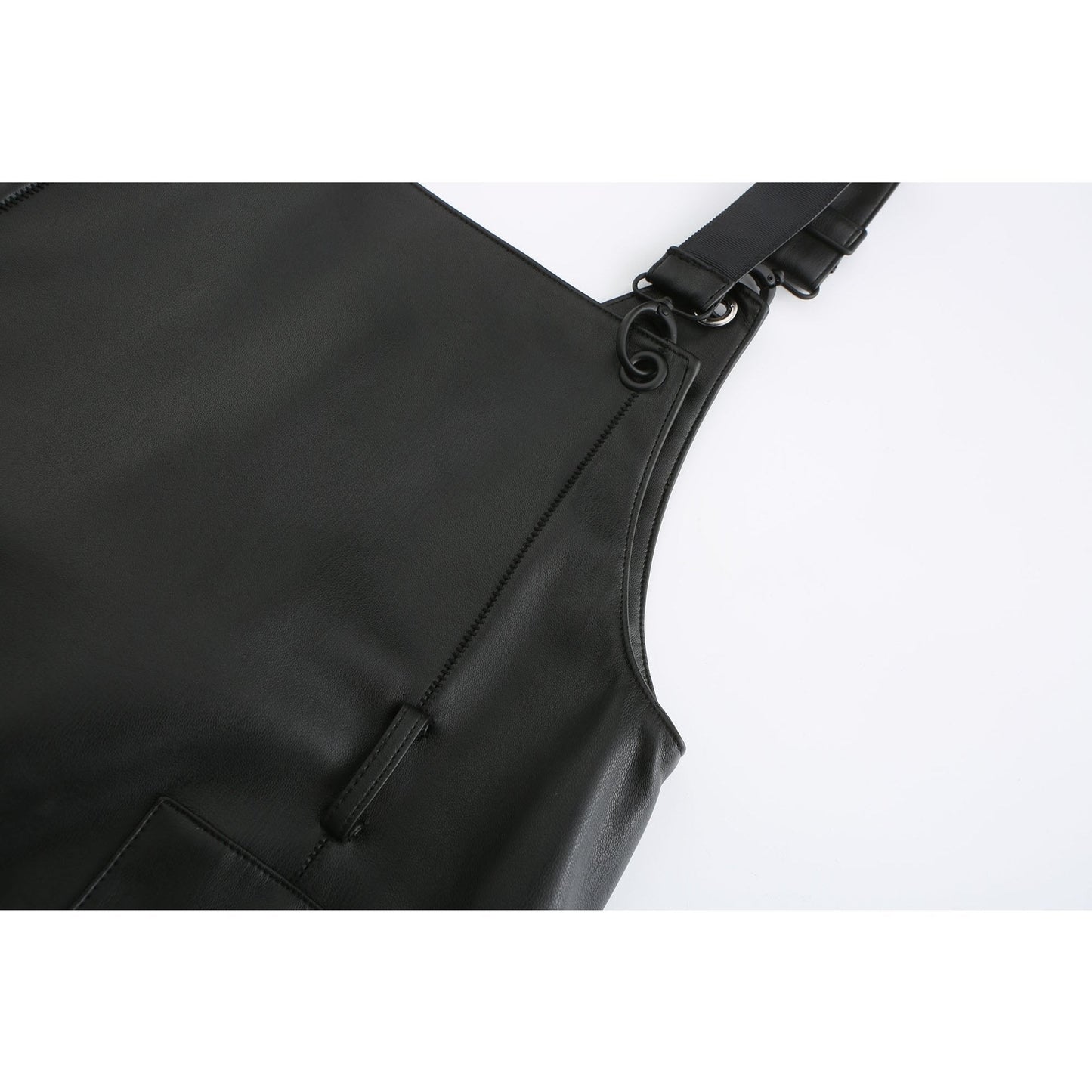 Women Faux Leather Mini Dress - Black