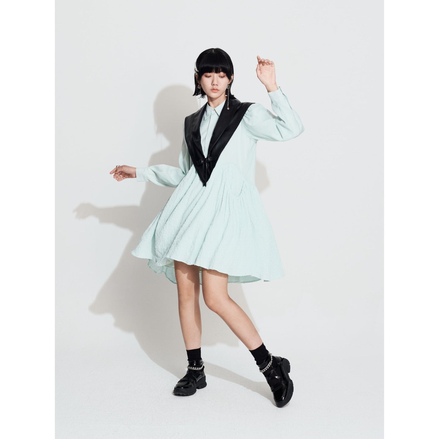 Women Dolly Shirt Dress - Light Blue