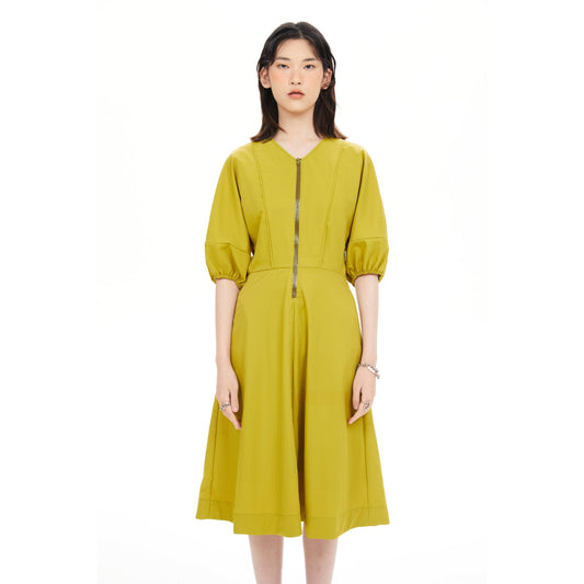 Women Short Sleeve Dress - Olive