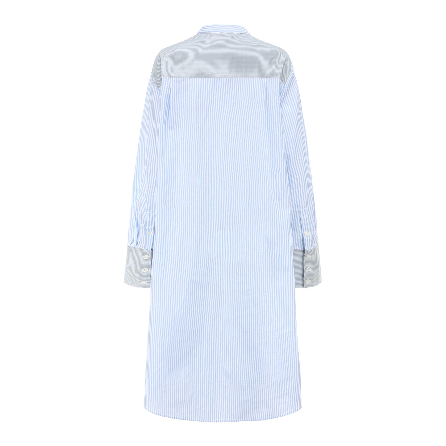Women Printed Box Patch Shirt Dress - Light Blue