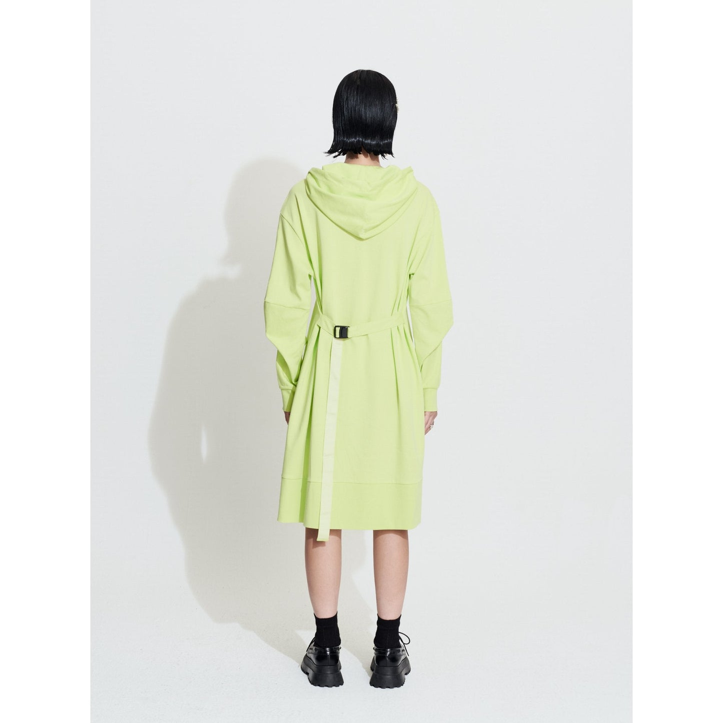 Women Oversize Hoodie Dress - Light Green
