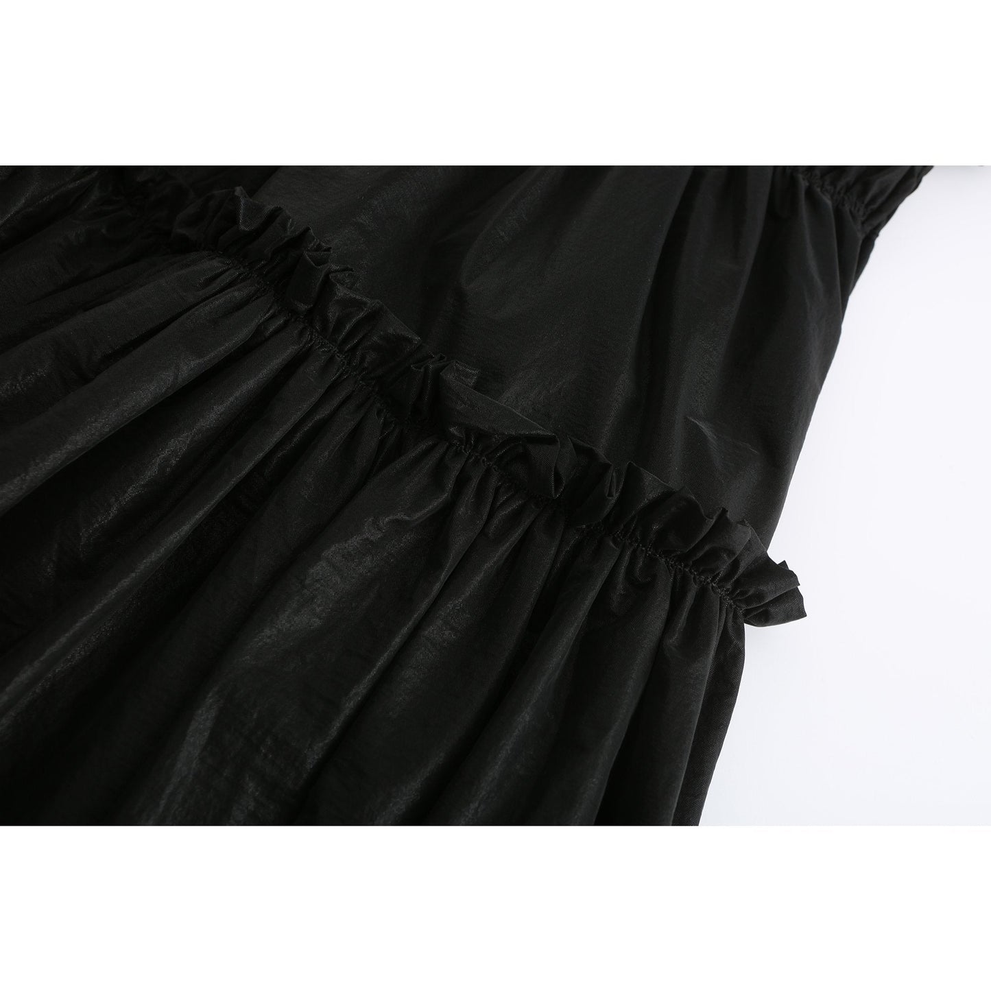 Women Smocking Sling Back Dress - Black