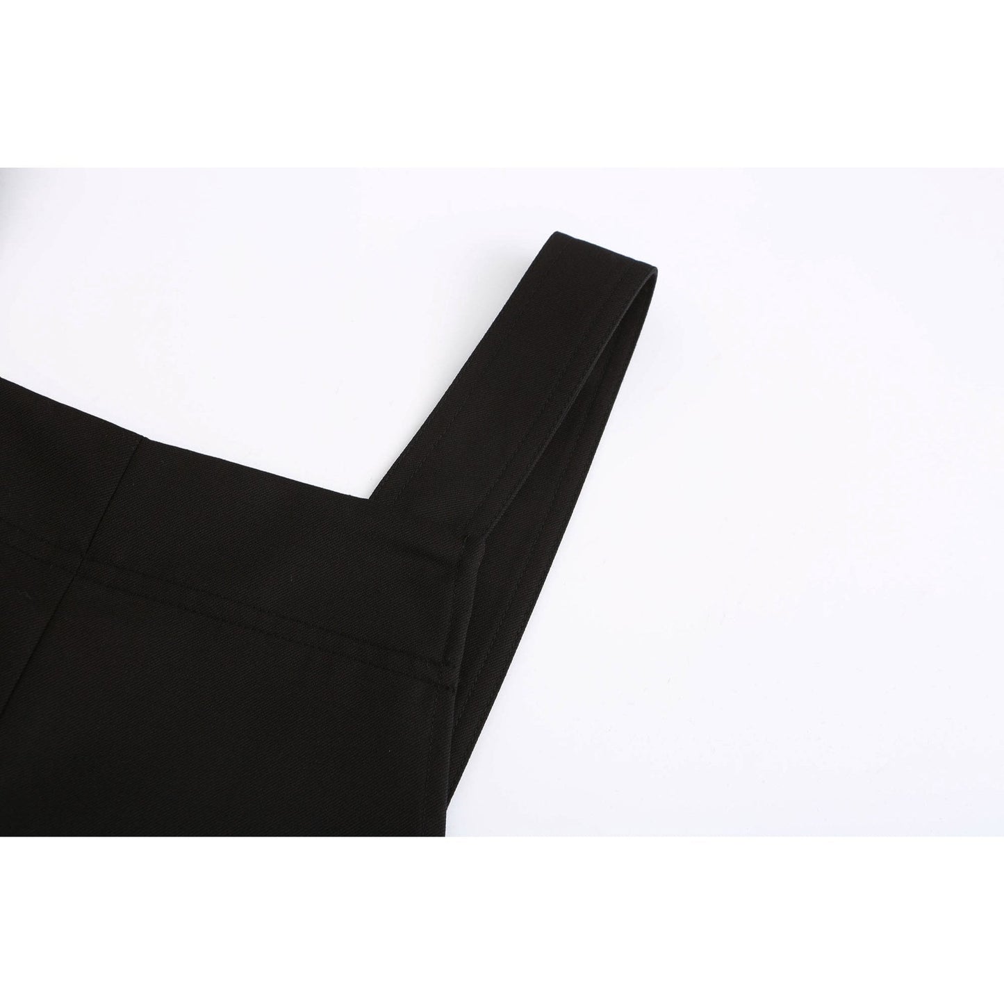 Women Tie Waist Wrap Worker Dress - Black