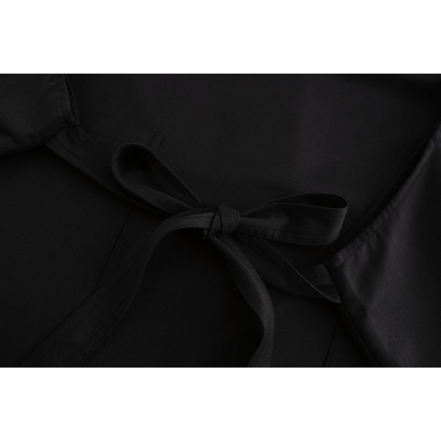 Women Tie Waist Wrap Worker Dress - Black