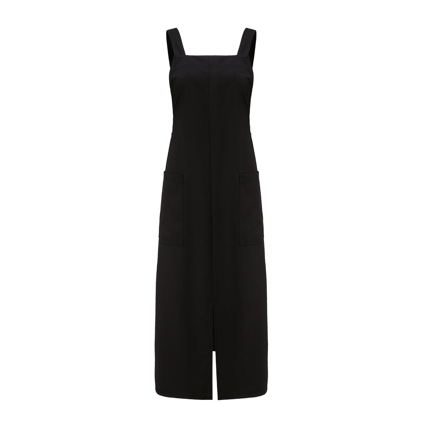 Women Tie Waist Wrap Worker Dress - Black