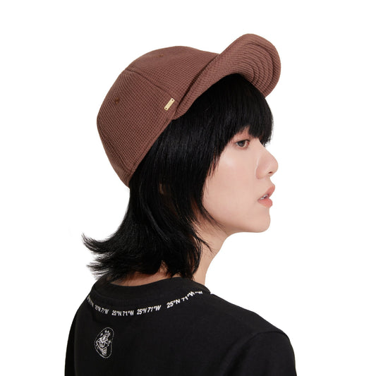 Women Waffle Baseball Cap - Brown