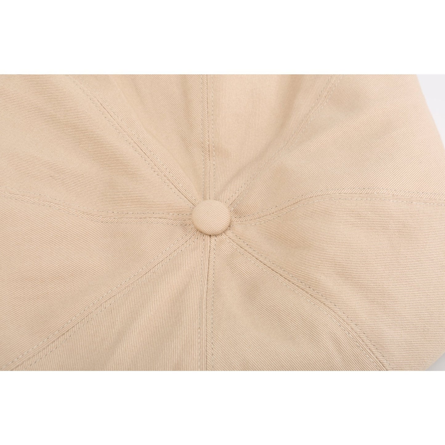 Women Cotton Canvas Beret - Beige