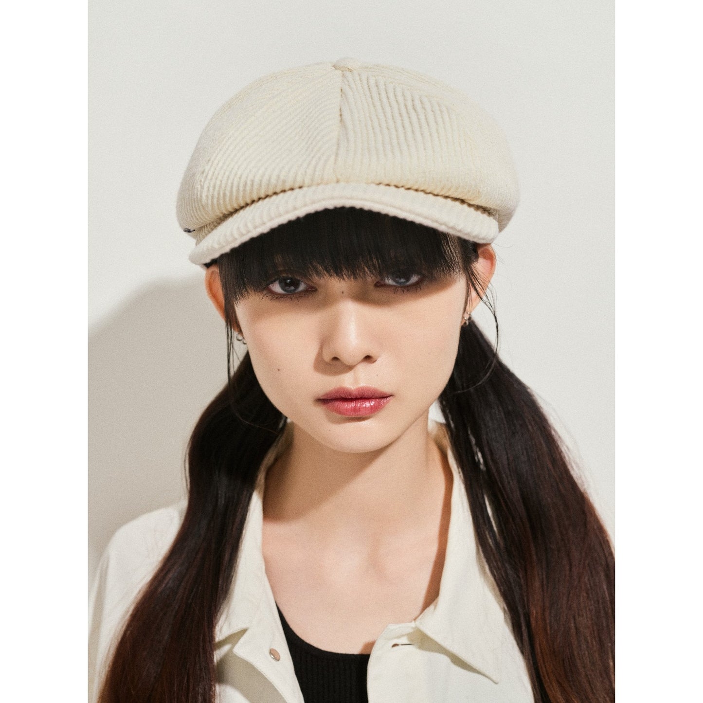 Women Wool Mix Newsboy Cap - Ivory
