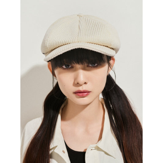 Women Wool Mix Newsboy Cap - Ivory