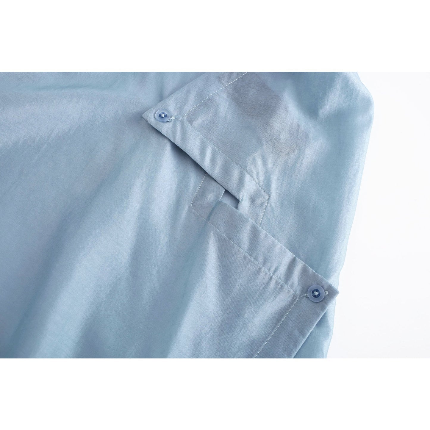 Women Oversize Silky Shirt - Light Blue