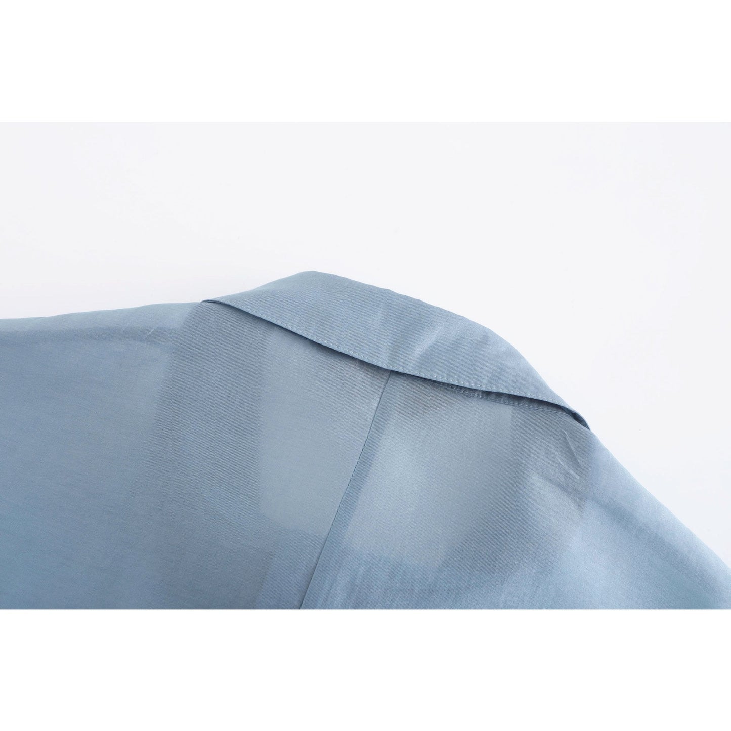 Women Oversize Silky Shirt - Light Blue