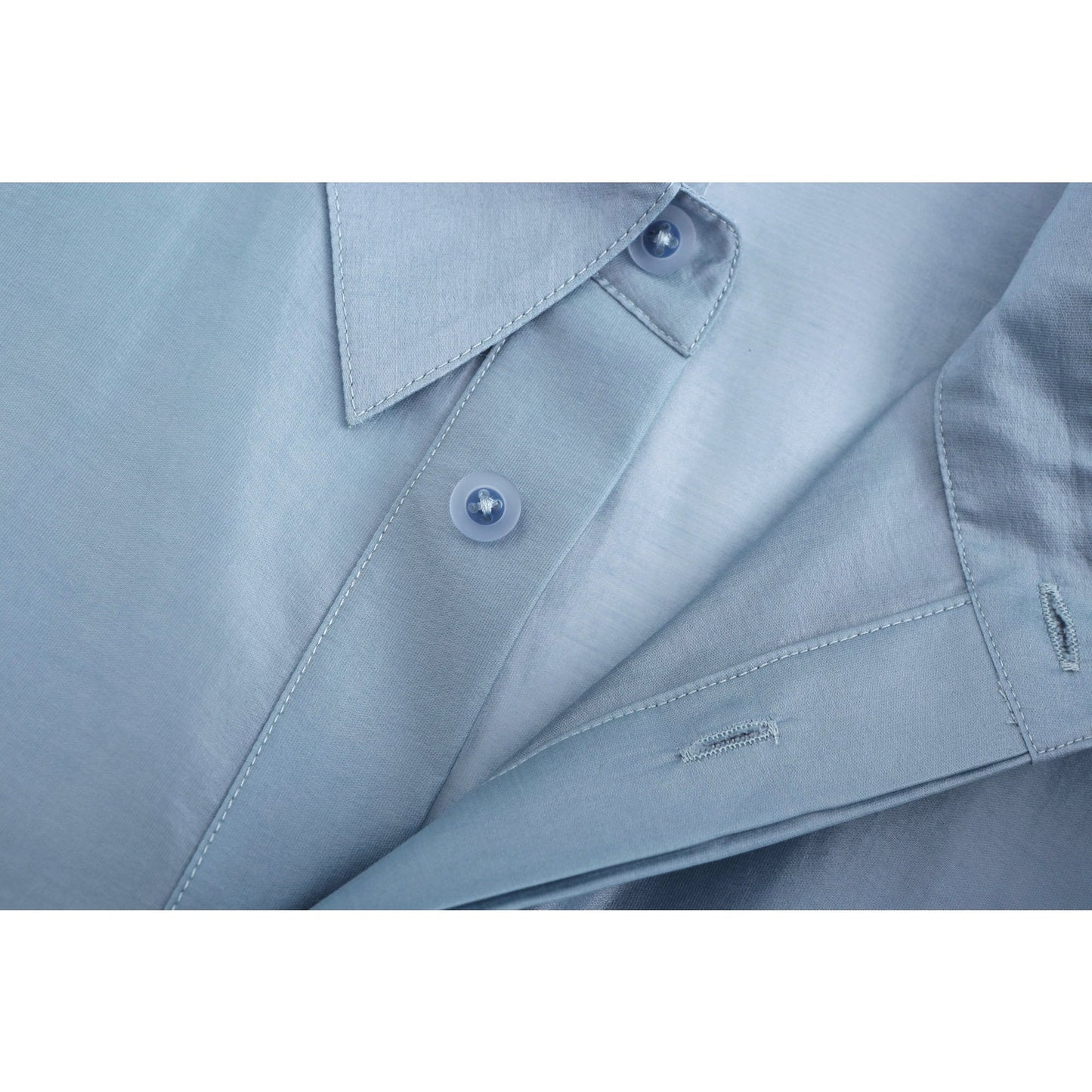 Women Oversize Silky Shirt - Light Blue