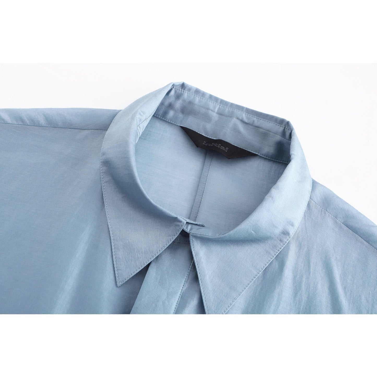 Women Oversize Silky Shirt - Light Blue