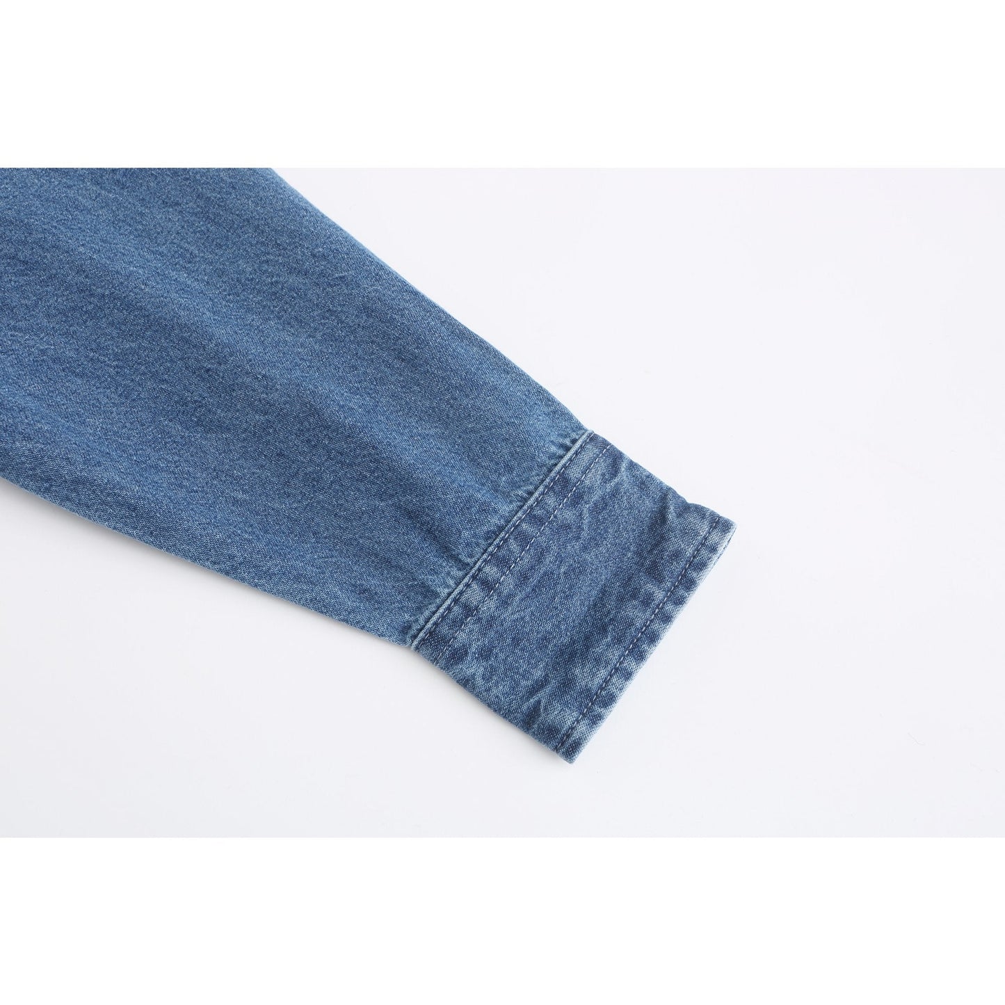 Women Dolly Puritan Collar Denim Shirt - Indigo