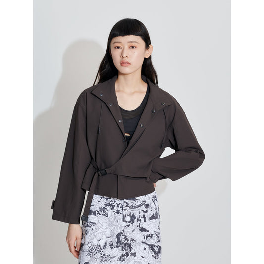 Women Solotex Elevated Coach Jacket - Charcoal