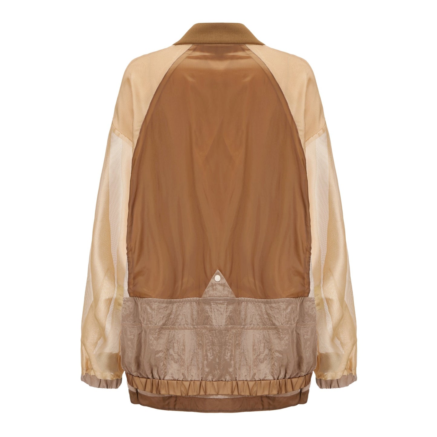Women See Through Oversize Military Jacket - Khaki