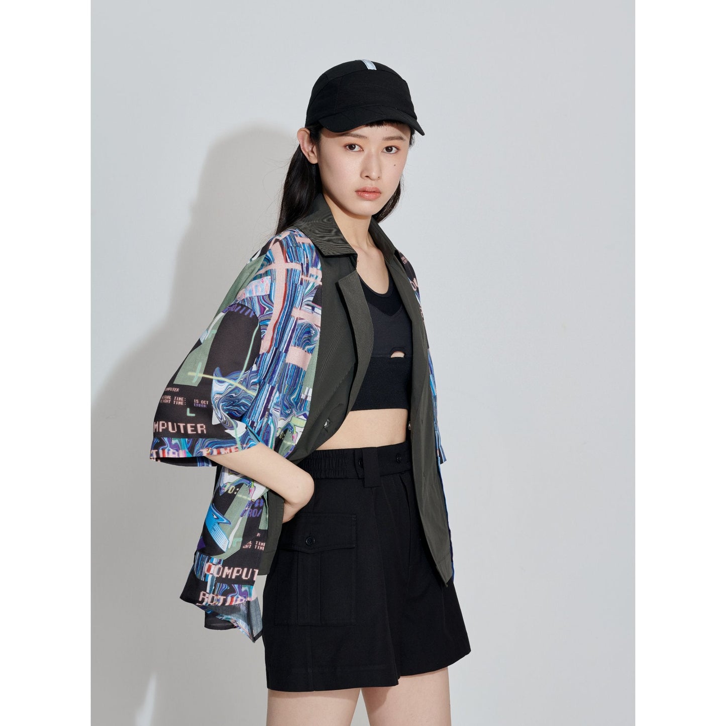 Women Pattern Patched Jacket - Pattern