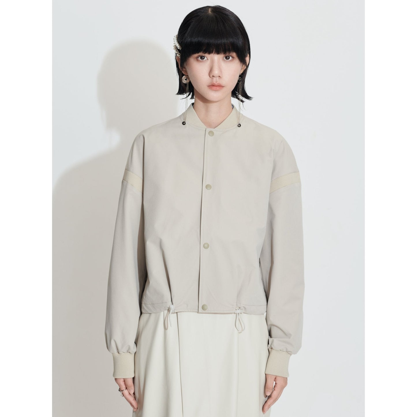 Women Solotex Bomber Jacket - Beige