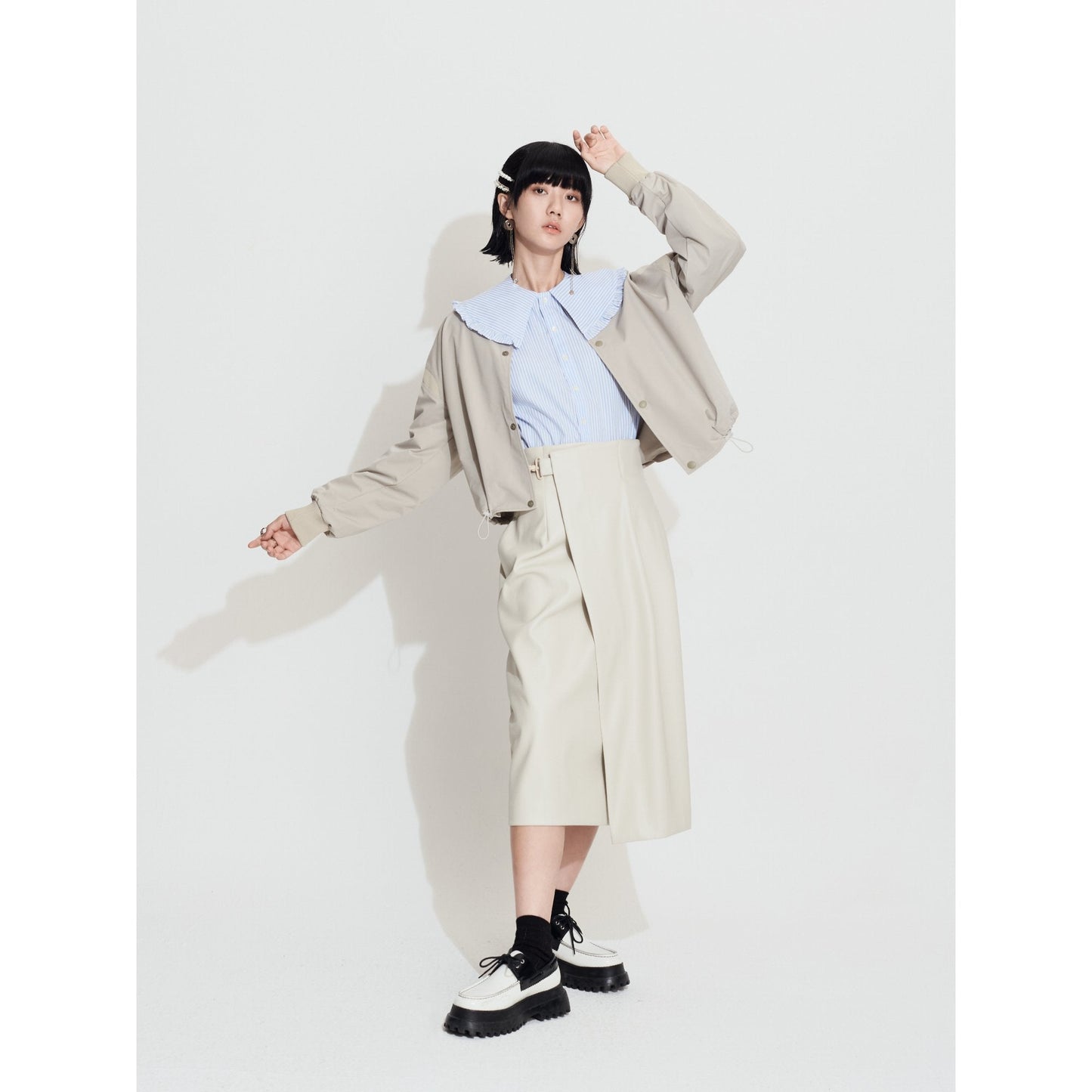 Women Solotex Bomber Jacket - Beige