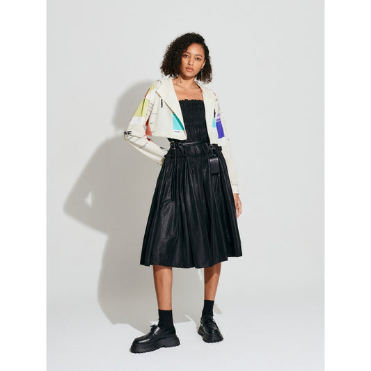Women Pantone Collection : Packable Cropped Zip Up Jacket - Beige