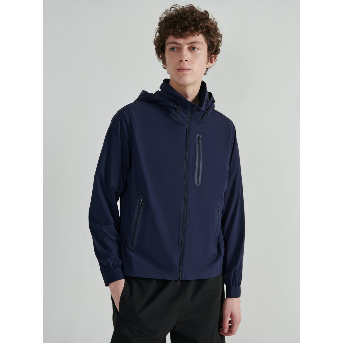 Men Running Windbreaker - Navy