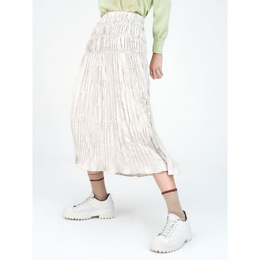 Women Natural Crinkle Skirt - Beige