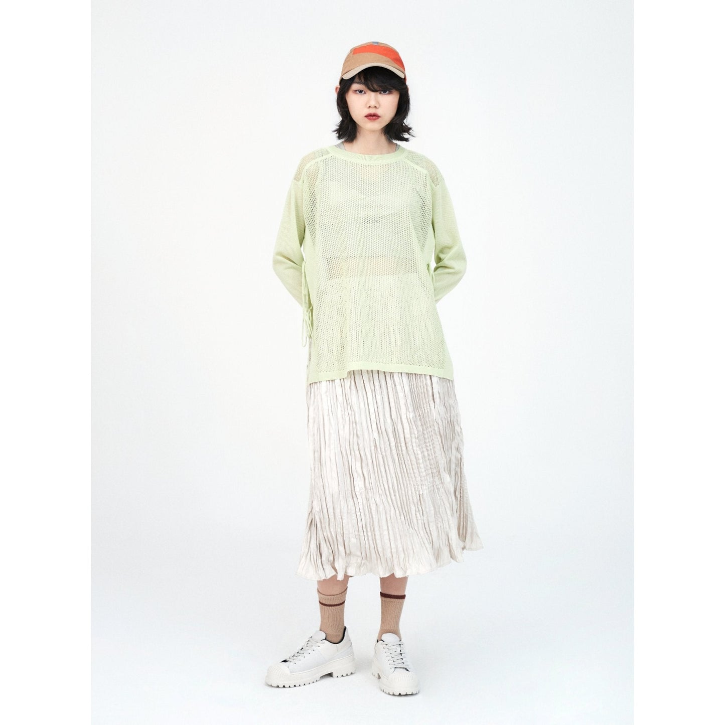 Women Natural Crinkle Skirt - Beige