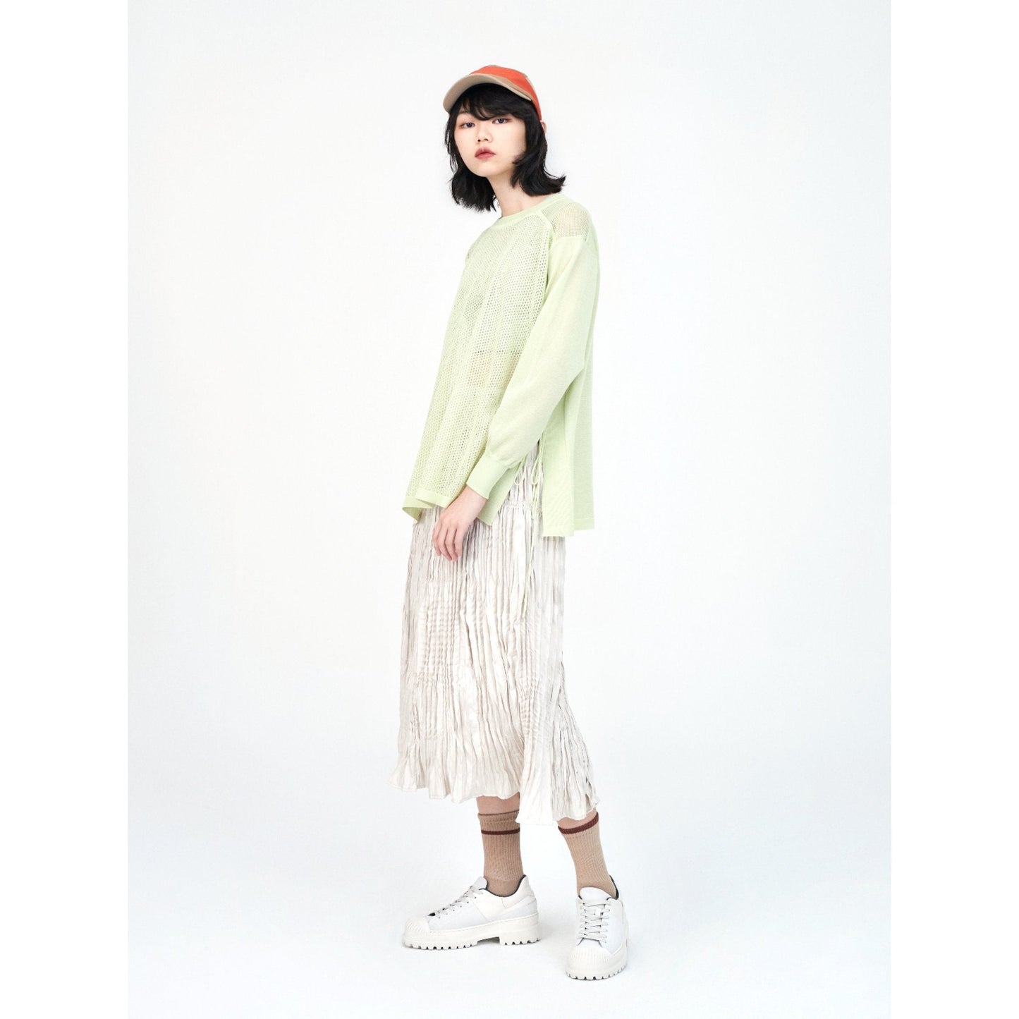 Women Natural Crinkle Skirt - Beige