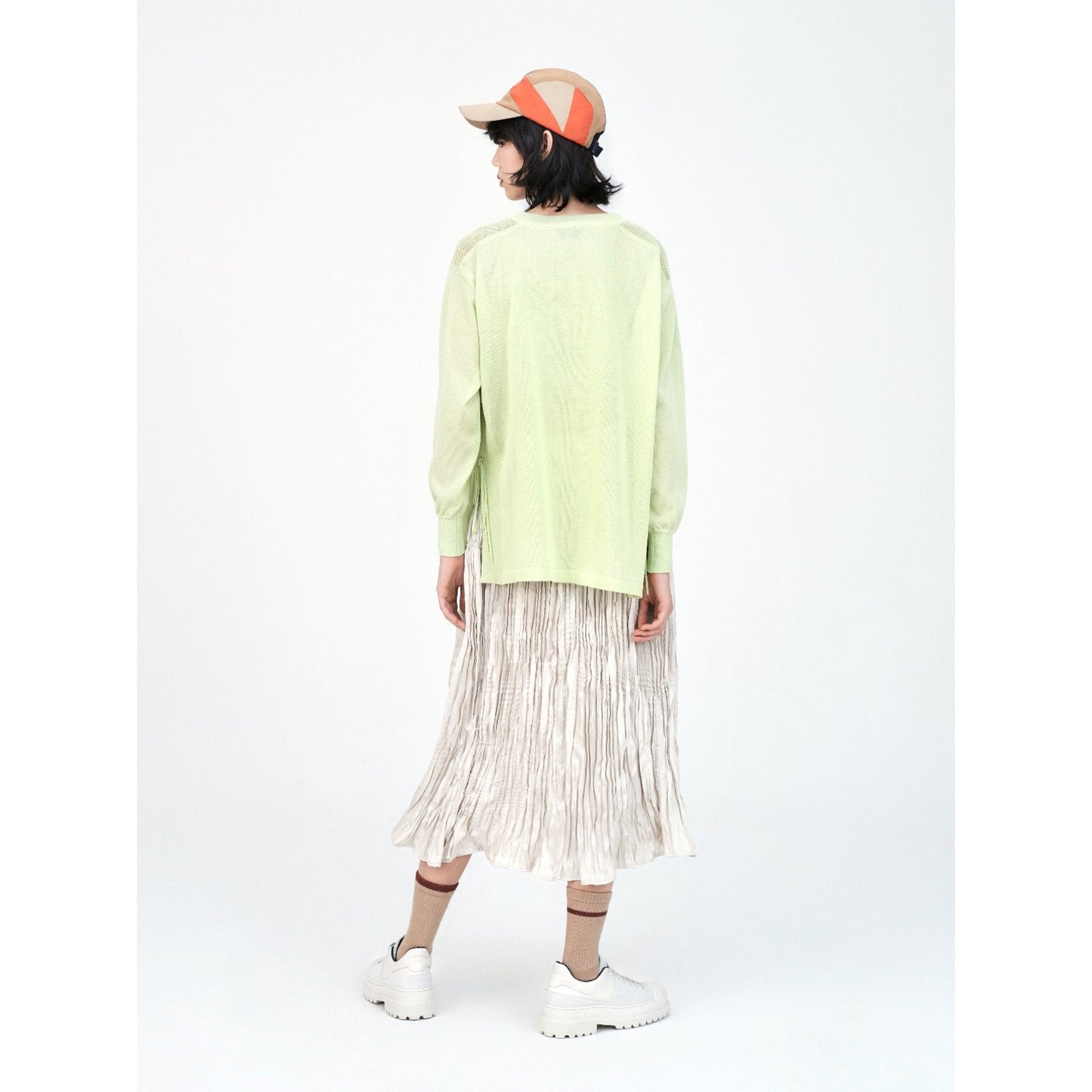 Women Natural Crinkle Skirt - Beige