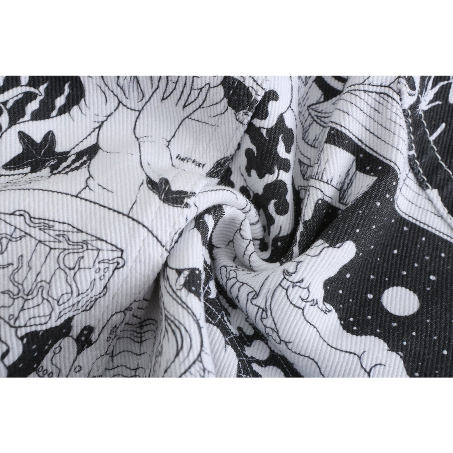 Women Printed Denim Mini Skirt - Pattern