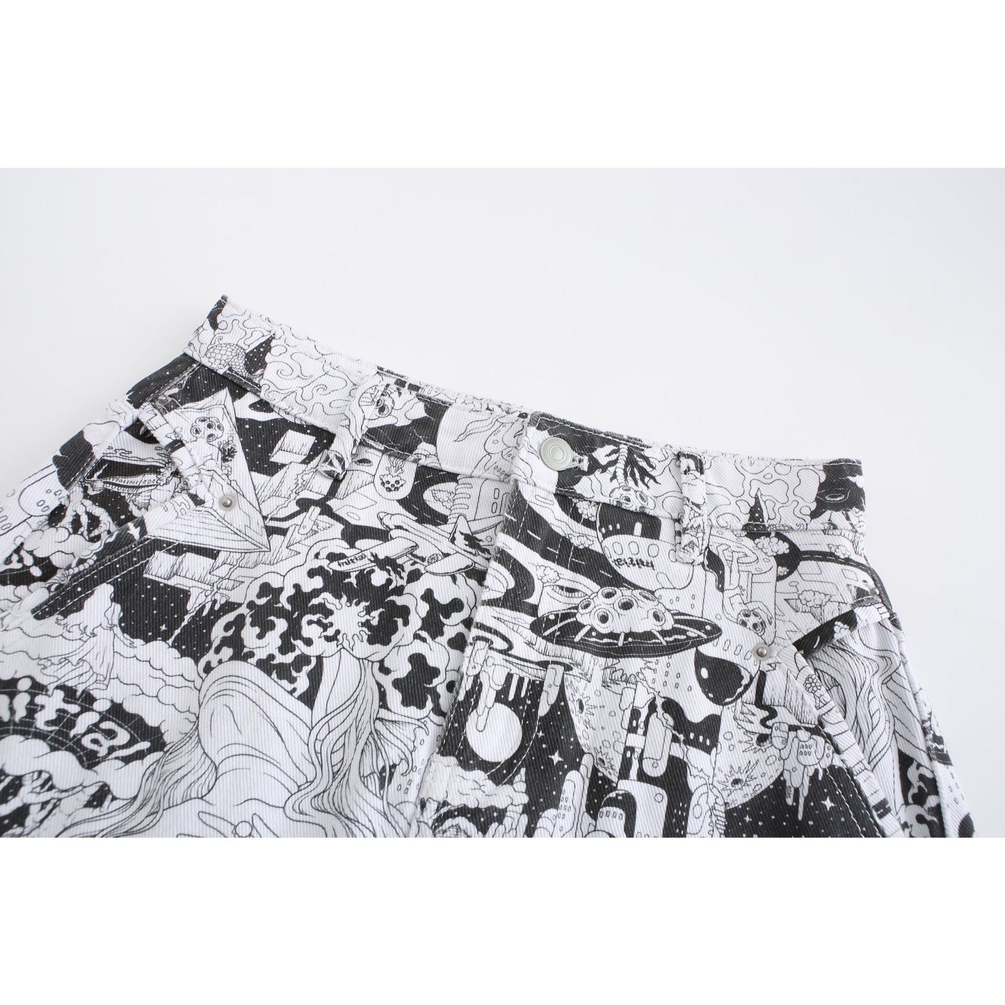 Women Printed Denim Mini Skirt - Pattern