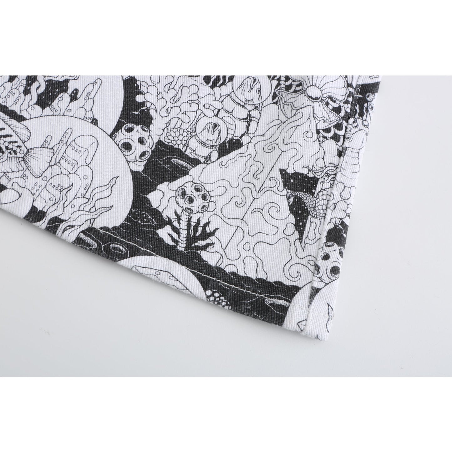 Women Printed Denim Mini Skirt - Pattern
