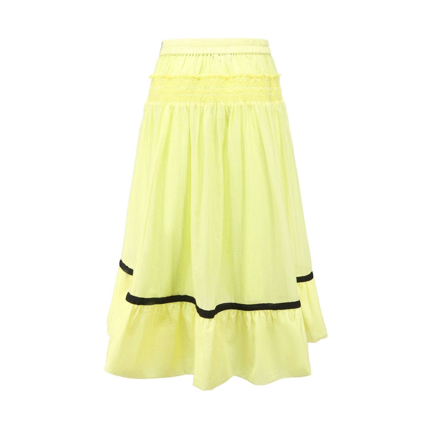 Women Tiered Layer Ruffle Outdoor Nylon Skirt - Yellow