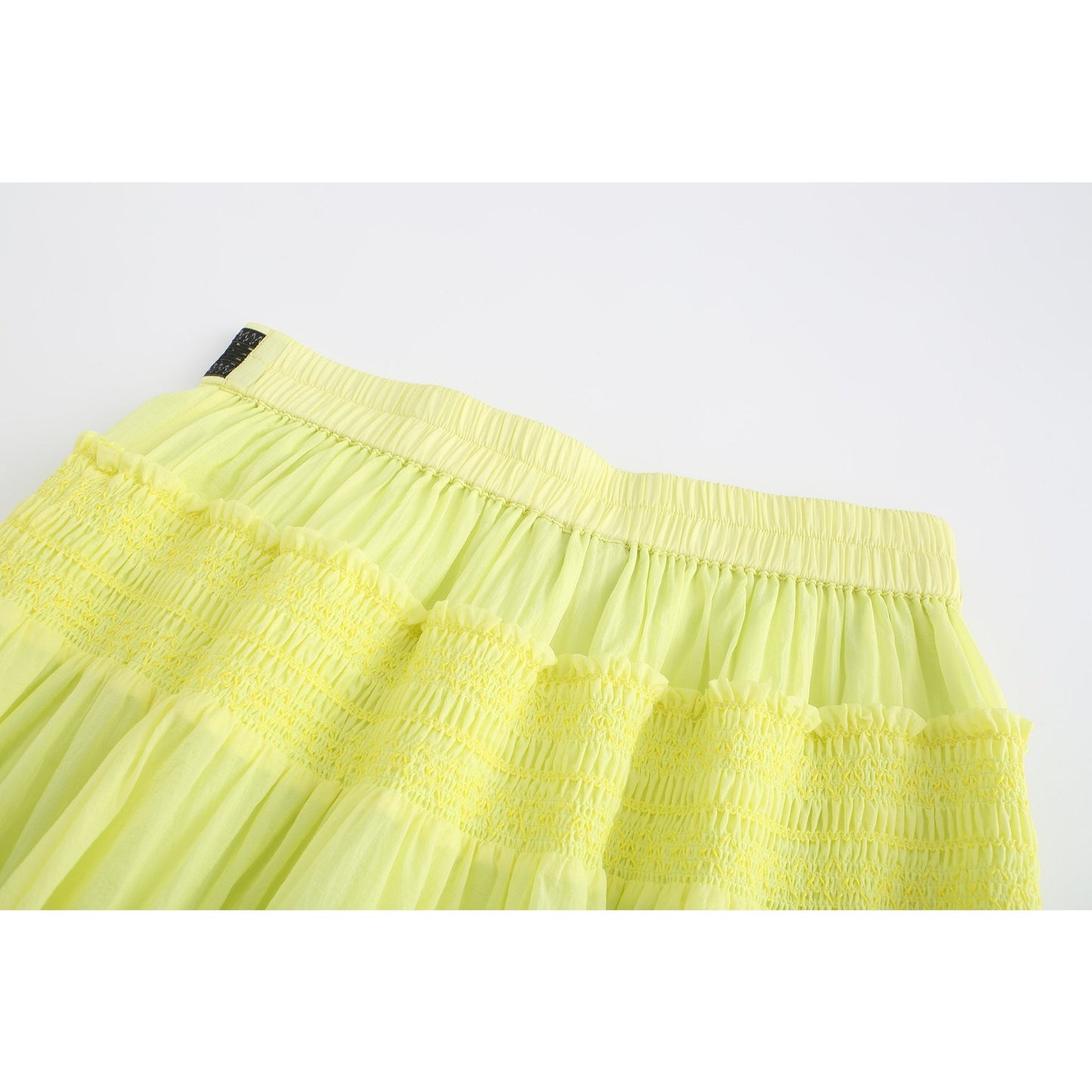 Women Tiered Layer Ruffle Outdoor Nylon Skirt - Yellow