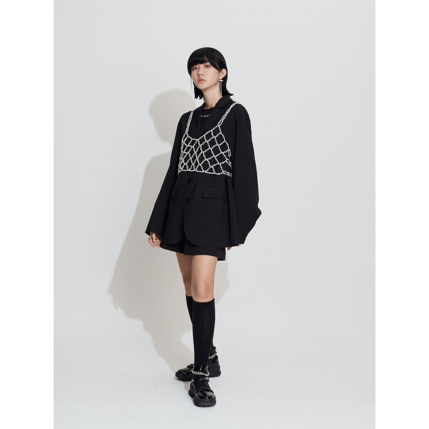 Women Extra Oversize Blazer - Black