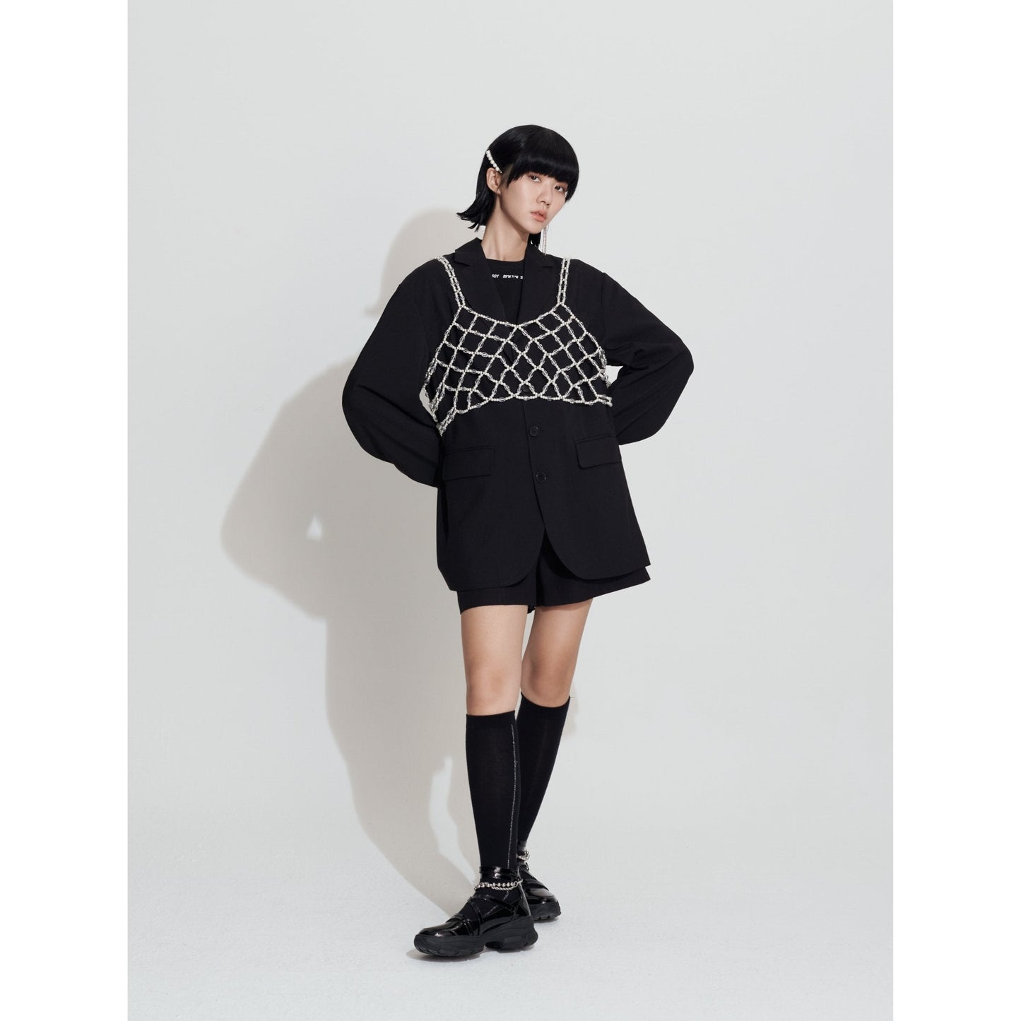 Women Extra Oversize Blazer - Black