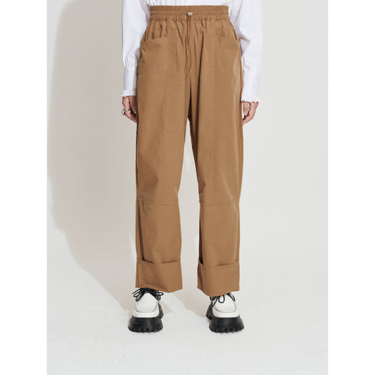 Women Worker Boyfriend Pants - Orange