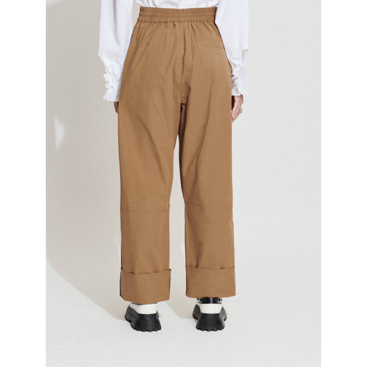 Women Worker Boyfriend Pants - Orange