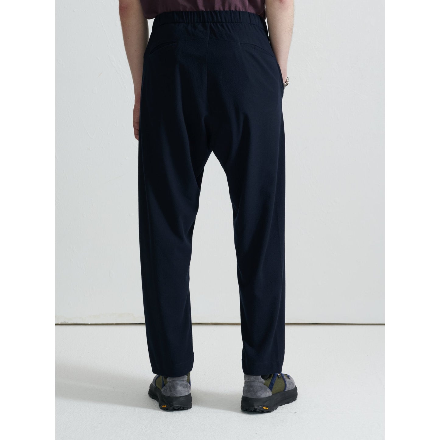 Men Drop Crotch Easy Pants - Navy