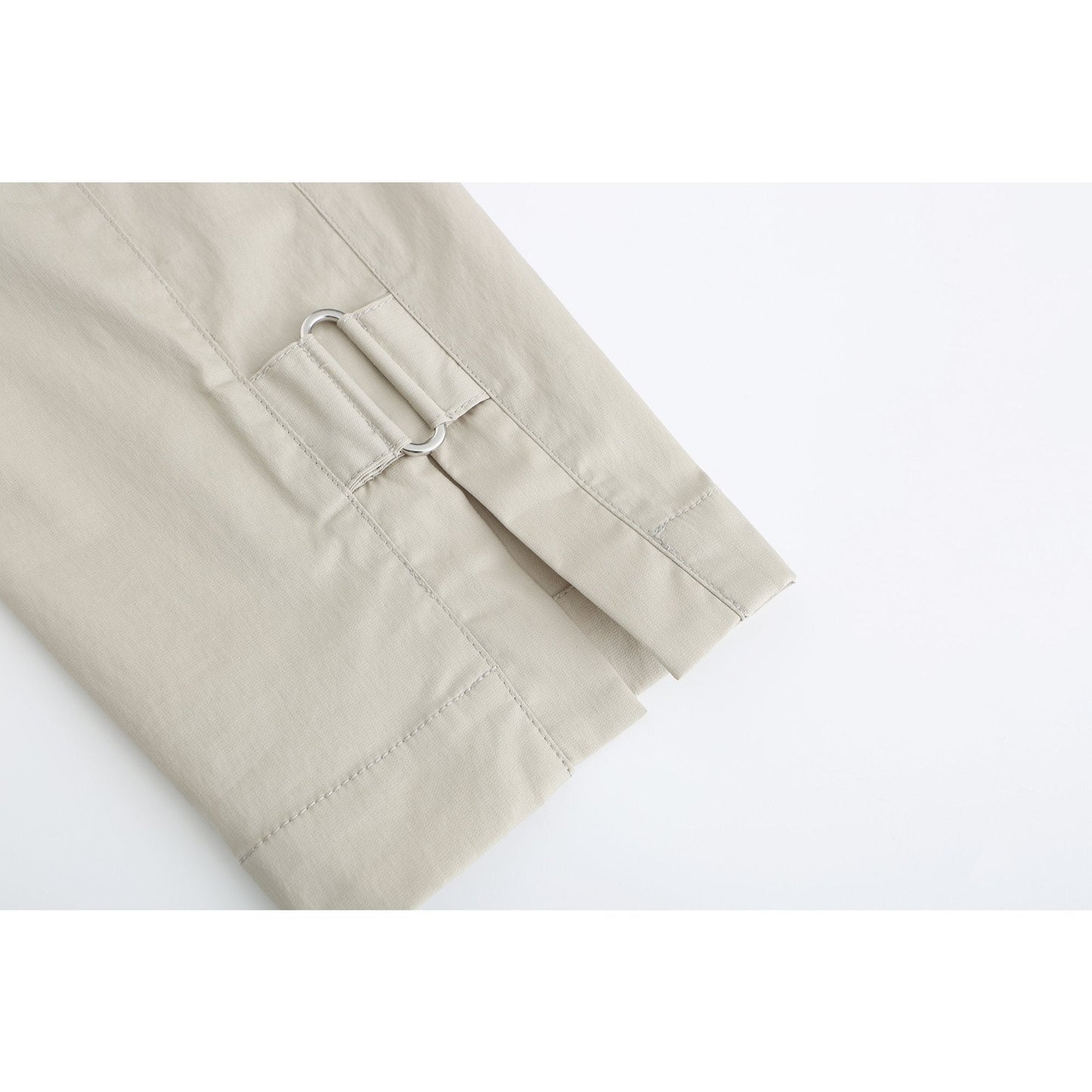 Women Buckle Pants - Light Green
