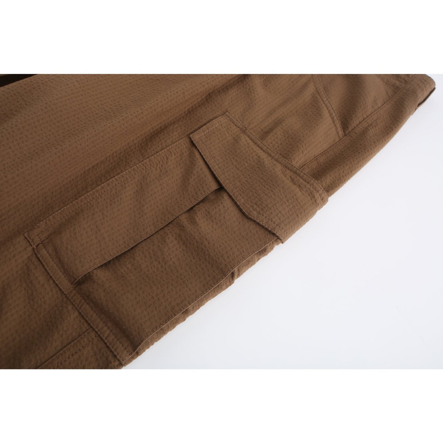 Men Seersucker Military Pants - Metallic Green