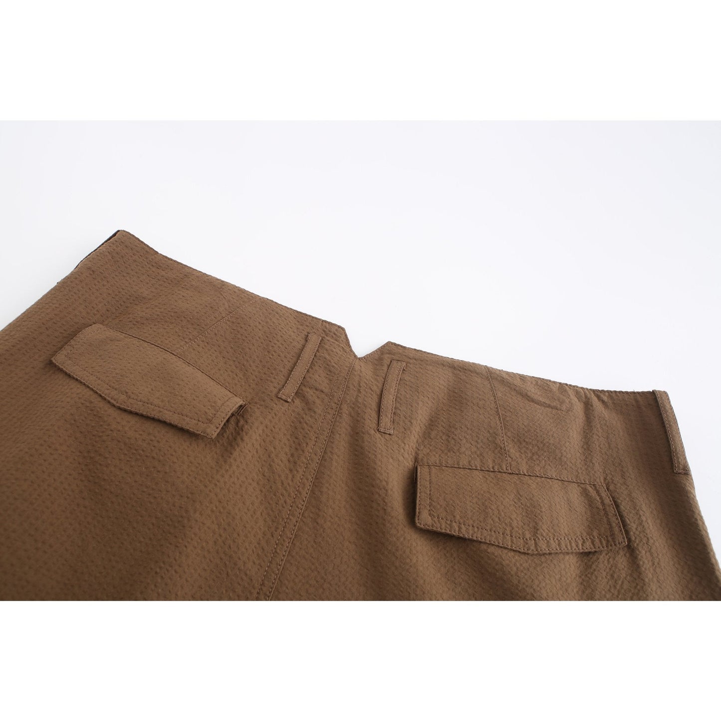 Men Seersucker Military Pants - Metallic Green