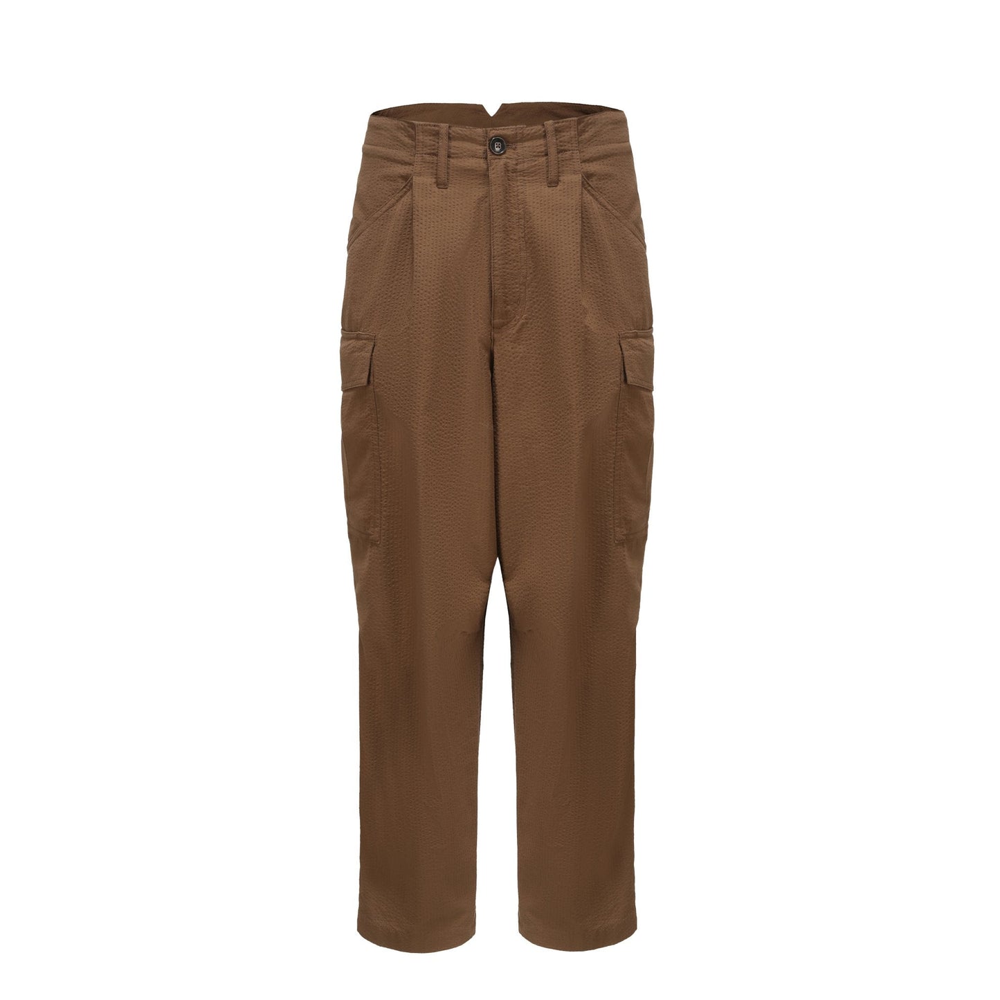 Men Seersucker Military Pants - Metallic Green
